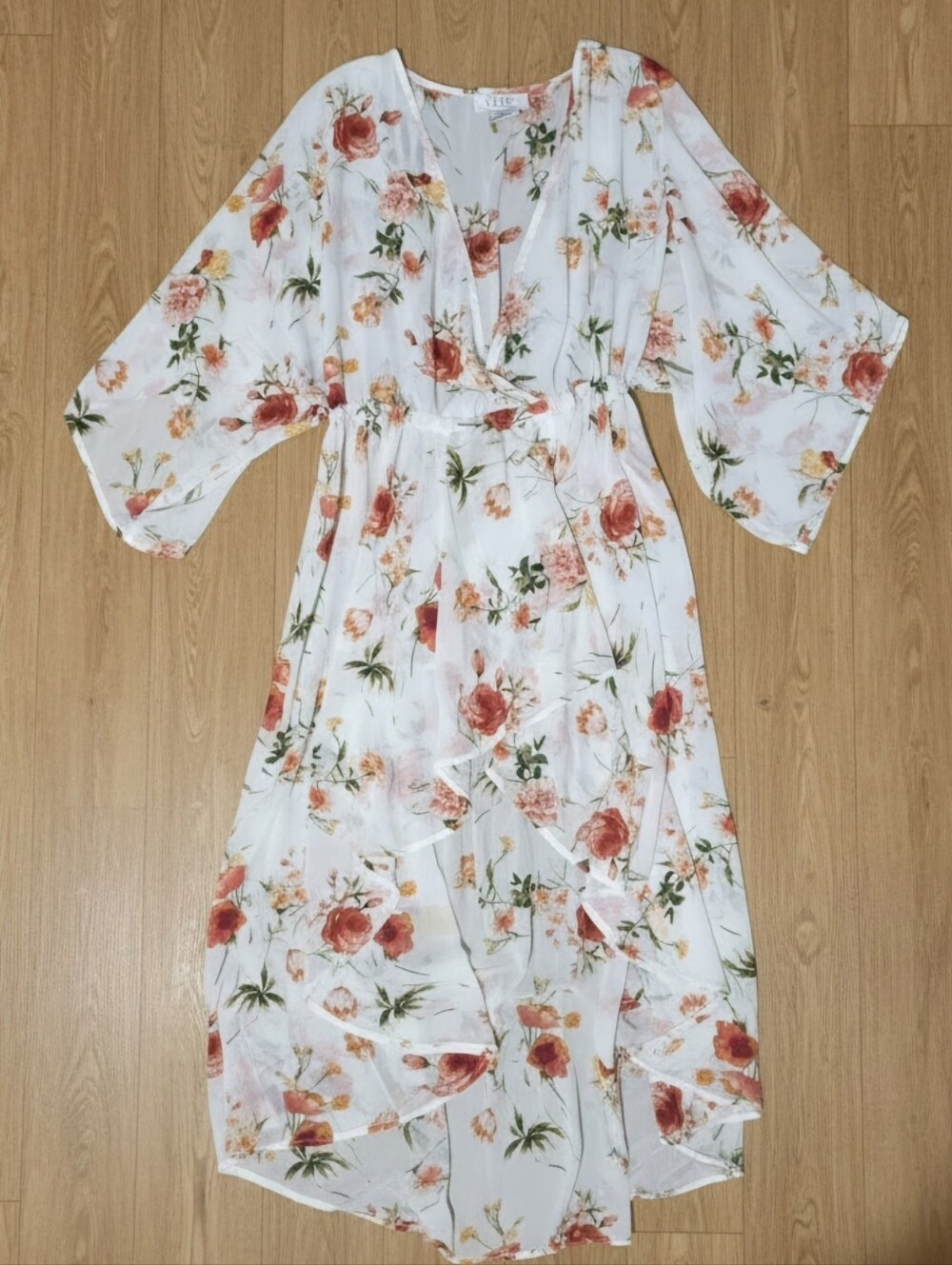 White Floral Sheer Wrap